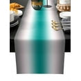 thumbnail image 2 of Gray Teal Green Cotton Linen Small Table Runner 13 x 36 inch Modern Gradient Geometric Non-slip Rectangular Dining Table Decor for Wedding Party Holiday Dinner, 2 of 8