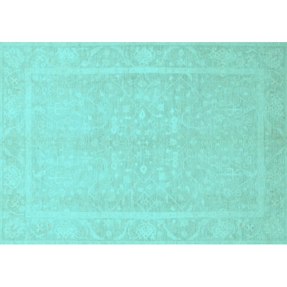 Ahgly Company Indoor Rectangle Abstract Light Blue Modern Area Rugs, 3' x 5'