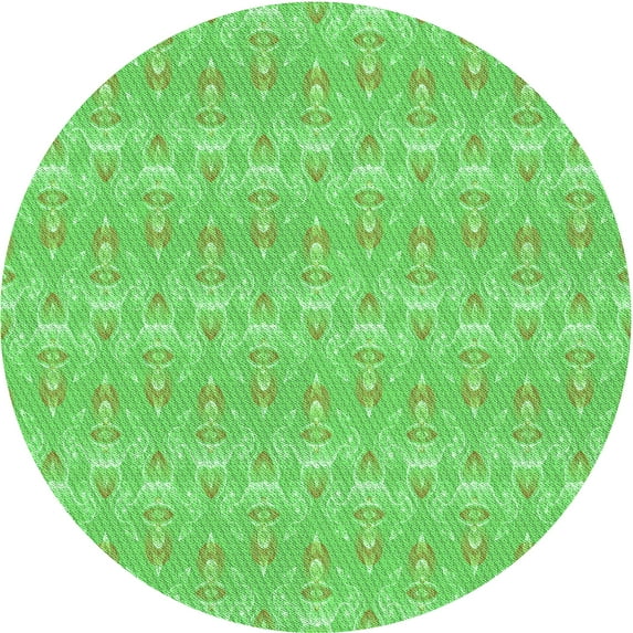 Ahgly Company Indoor Square Patterned Emerald Green Area Rugs, 3' Square