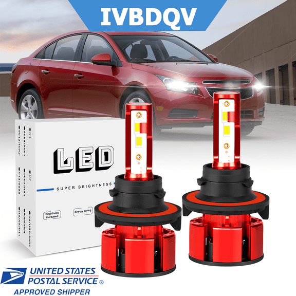 For Chevy Cruze 2011-2015 LED Headlight H13/9008 High Low Beam Bulbs 2Pcs 6000K Super White