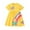 Yellow, variant on LYMAYTER Kids Girls Short Sleeve Dresses Summer Cute Cartoon Sundress Toddler Cotton Casual Dress for 2-8 Years