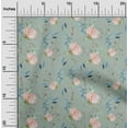 thumbnail image 1 of oneOone Cotton Poplin Dusty Green Fabric Flower & Leaves Watercolor Sewing Craft Projects Fabric Prints By Yard 56 Inch Wide, 1 of 4
