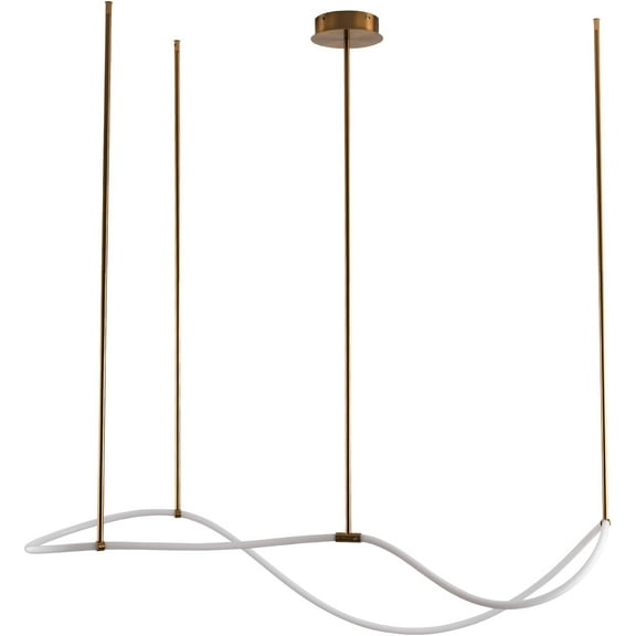 Kitchen Island Lighting,LED Dining Room Light Fixture,Modern Linear Chandelier,Dimmable LED Pendant Light Fixtures,Golden, White,4500K,110V,60W,for Kitchen Island Living Room Bedroom Desk Pool Table