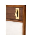 thumbnail image 6 of Modern Contemporary 4pc Bedroom Set Walnut Color Queen Size Bed Dresser Mirror Nightstand Platform Bedframe, 6 of 8