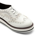 thumbnail image 5 of BURUDANI Women's Platform Wingtip Oxfords Lace-Up Round-Toe Dress Shoes for Business, Work, Office, Casual Chic, 5 of 8