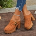 thumbnail image 7 of RKSTN Slippers for Women Solid Color Spring Summer Novel Outdoor Daily Wear Closed Toe Thick Sole High Heel Slides, 7 of 7