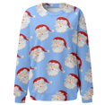 thumbnail image 5 of Bmisegm T-Shirt à Manches Longues pour Femmes, Col Rond, Imprimé, Bleu TTG, 5 of 5