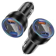 thumbnail image 1 of Cargador de coche USB C Agtray, 65 W, 4 puertos, PD30 W QC3.0, paquete de 2, 1 of 7