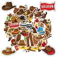 thumbnail image 3 of 35pcs-50pcs Rustic Stickers Cowboy Kids Stickers Decals Hat Stickers Wild West Stickers for Laptops Suitcases Fridge, 3 of 9