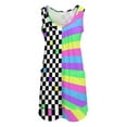 thumbnail image 2 of Kawaii 80's Pattern 1 Sleeveless U-Neck Fake Two Piece Dress prom dresses party dress women elegant luxury, 2 of 6