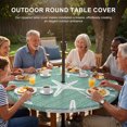 thumbnail image 3 of Round Outdoor Tablecloth with Umbrella Hole and Zipper, Sage Green Starfish Coastal Tablecloth with Elastic Waterproof, Summer Beach Nautical Sea Ocean Patio Table Covers for 36" - 44" Pool Tables, 3 of 9