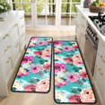 thumbnail image 4 of Kitchen Rugs Sets Of 2,Pioneer Flower Floral Print Pattern Anti Fatigue Kitchen Mat Rugs Non Slip Washable,Decorative Kitchen Floor Mats for Kitchen,Sink,Laundry,17"x47"+17"x47", 4 of 5