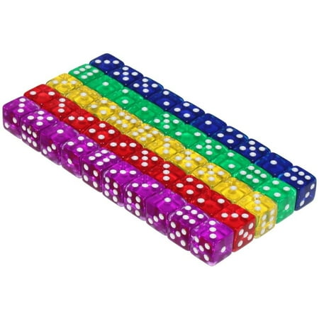 - 50 6-Sided Dice | 16mm | 5 Colors