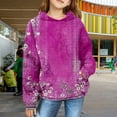 thumbnail image 2 of Mercatoo Girls Vintag Hoodi, Kids Flor Print Long Sleeve Hooded Sweatshirt Casual Stylish Fall Winter Outfit Tops, 2 of 7