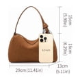 thumbnail image 5 of Genuine Leather Hobo Bag, Women's Suede Crescent Underarm Crossbody Shoulder Purse, 5 of 8