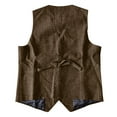 thumbnail image 3 of Yusimy Men's Solid Color Lapel Collar Single-Breasted Multi-Pocket Waistcoat Vest Formal Slim Fit Business Casual Style, 3 of 4