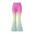 thumbnail image 5 of YueHuiYing Women's Fashionable Casual Loose-Fit Comfortable Ombre Print Flared Pants for Sports Fitness and Yoga Hot Pink S, 5 of 6