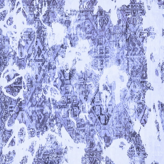 Ahgly Company Indoor Square Abstract Blue Modern Area Rugs, 6' Square