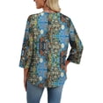 thumbnail image 6 of WIHOLL 3/4 Length Sleeve Summer Tops for Women Trendy Blouses V Neck Lace Shirt Beach Vacation Cruise Outfits, 6 of 11