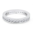 thumbnail image 3 of 1 Carat Round Cut Lab Created Moissanite Diamond Full Eternity Stackable Wedding Band Ring In 14K Solid White Gold(G-H Color,VVS1 Clarity,1 Cttw)-5, 3 of 7