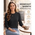 thumbnail image 4 of QUALFORT Women’s Crew Neck Pullover Sweater, Soft Midweight Long Sleeve Wool Blend Knit Top, Black, Size XL, 4 of 7