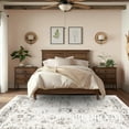 thumbnail image 2 of FairOnly 5'x7' Vintage Distressed Area Rugs Washable Low Pile Area Rugs for Living Room Non Slip Non Shedding Bathroom Rug Beige Carpet, 2 of 7