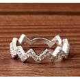 thumbnail image 4 of Half Eternity Diamond Wedding Band, Zig Zag Wavy Diamond Band, Pave Set Diamond Band Ring, 1.6 Ct Simulated Diamond, 925 Sterling Silver, Bridesmaid Gifts, 4 of 5