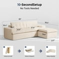 thumbnail image 5 of Cloud Sectional Sofa with Ottoman, 85" Modular L Shaped Couch, Fluffy Comfy Couches for Living Room, No Assembly, Beige, 5 of 7