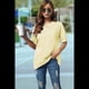 thumbnail image 4 of Camiseta Básica de Corta con Cuello en V, Color Amarillo , Talla XL, 4 of 5