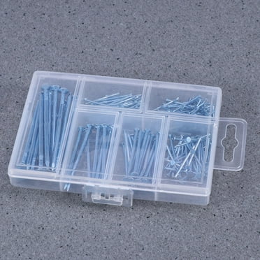 JIAHUI 240 PCS Assortment Nails Brad Nails Round Picture Hanging Nails (Silver)