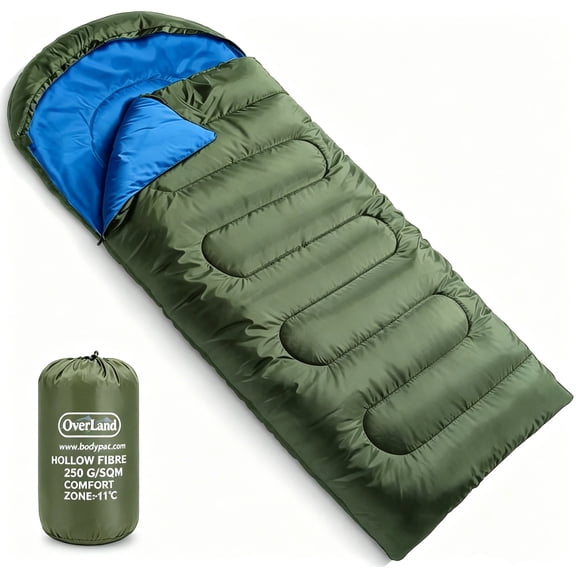 Sleeping Bag, Lightweight Portable Sleeping Bags for Adults with Compression Sack for All Season Camping Trip, Backpacking, Hiking, Travel, 52.68"×29.53", Green