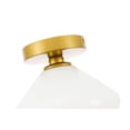 thumbnail image 6 of Gene 1 light Brass and Frosted white glass Flush mount, 6 of 14