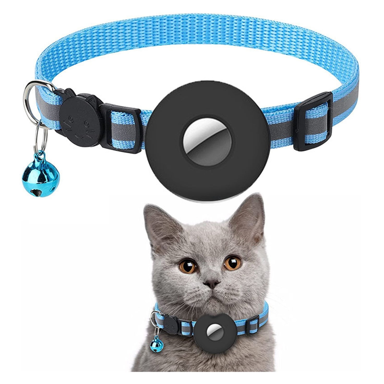 2pcs For Cover Cat Collar Bell Ring Luminous Nylon Kitten Dog Collar For GPS Finder Anti Loss Tracker Device - Quick Location