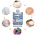thumbnail image 6 of Yayeee 2 Pack Qtip Holder Bathroom Cotton Swab Canister with Lid Clear Dispenser Set, Red Sailboats, 6 of 6