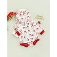 thumbnail image 3 of TSEXIEFOOFU Baby Girl Boy Romper Long Sleeve Hooded Neck Christmas Santa Print Loose Short Romper, 3 of 8