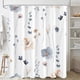 thumbnail image 1 of Watercolor Floral Shower Curtain, Blue Beige Flower Shower Curtain for Bathroom, Modern Minimalist White Waterproof Fabric Shower Curtain Set with Hoo, 1 of 3