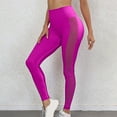 thumbnail image 4 of YYDGH Mesh High Waist Leggings for Women Tummy Control Athletic Gym Running Yoga Workout Pants Hot Pink M, 4 of 5