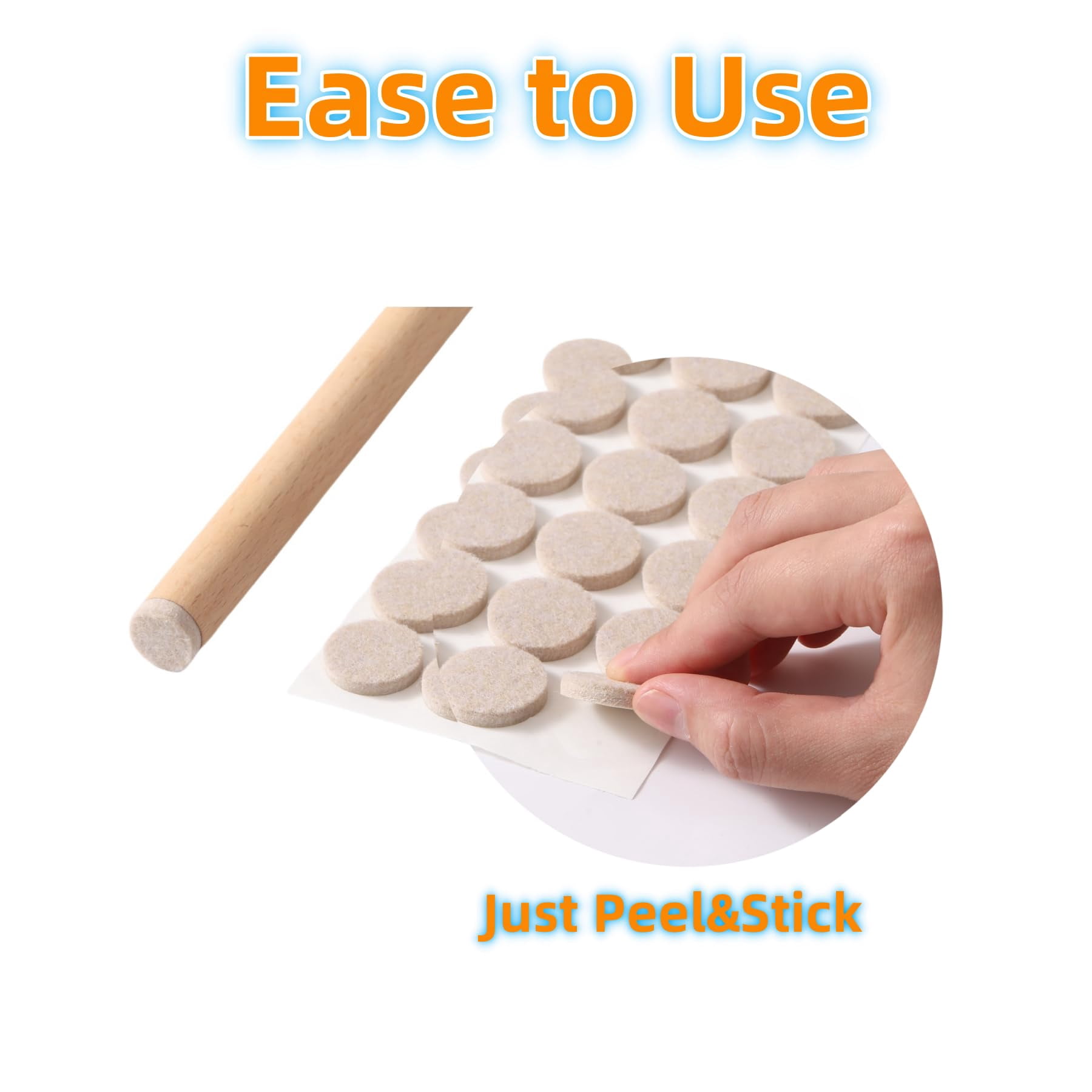 Felt Furniture Pads For Hardwood Floors - Self Adhesive Chair  Floor Protector Feet Sliders Moving Your Smoothly Anti Scratch 108 1" Round
