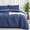 07 -Navy (No Comforter), variant on Muslin Cotton Duvet Cover Set Teal Queen Size Linen Like Soft Breathable Lightweight Summer Comforter Cover Set with Zipper Closure (Teal, Queen, 90"x90")