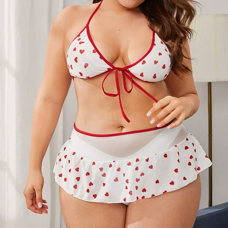 

Fatuov Womens Lingerie Sets Women Plus Size Fashion Print Net Yarn Set Sexy Lingerie Underwear Suit On Clearance
