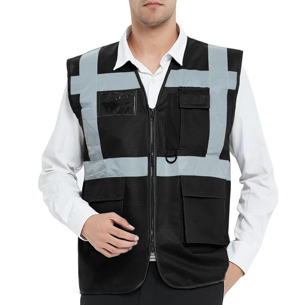 GOGO 5 Pockets High Visibility Safety Vest with Reflective Strips ...