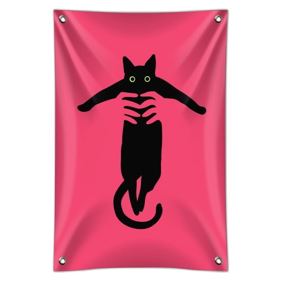 Black Cat Being Lifted Home Business Office Sign