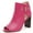 Pink, variant on YDN Women Fashion Chunky High Heels Ankle Bootie Peep Open Toe Chic Cutout Buckled Boots Pumps Side Zipper Shoes Size 7 Pink