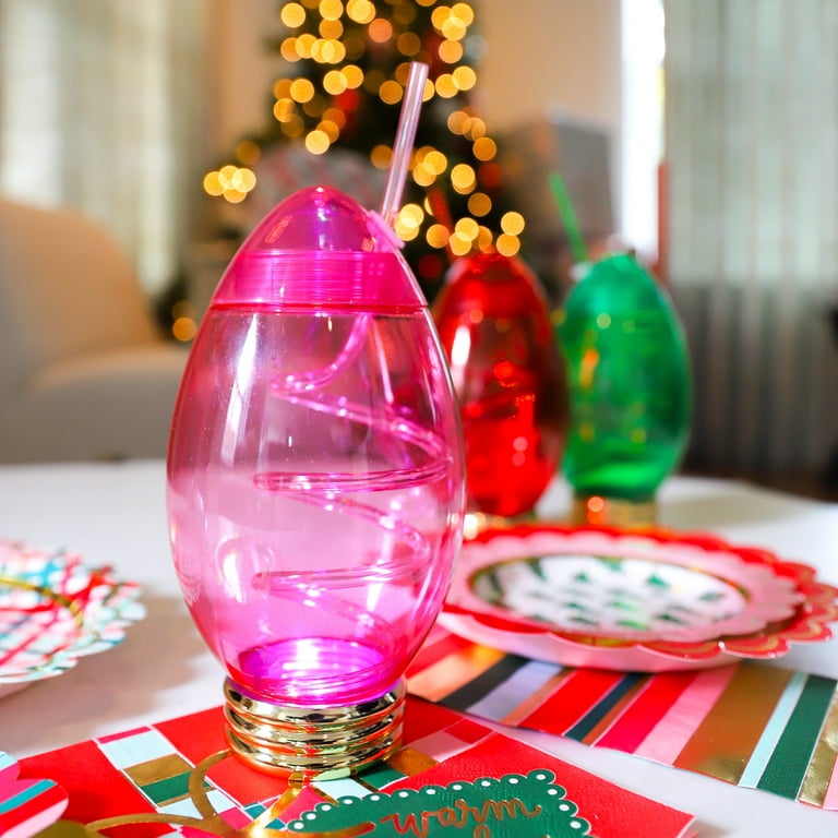 Packed Party Light-up Christmas Light Plastic Tumbler Set, Green, Pink and  Red, Holds 27 Oz. 3 Ct. - Walmart.com in 2023