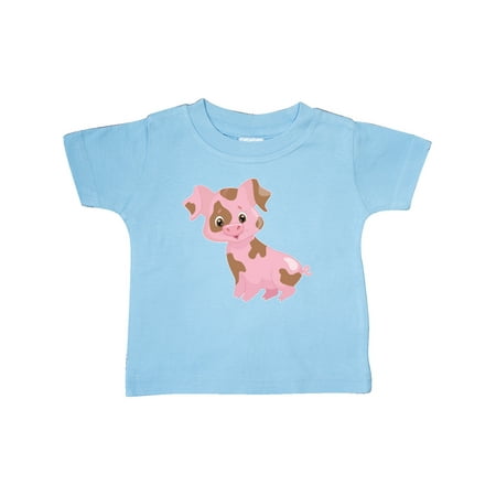 

Inktastic Cute Smiling Pig with Mud Splatter Gift Baby Boy or Baby Girl T-Shirt