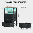 thumbnail image 2 of Mesa Auxiliar FurnitureR con Luz LED y 3 Cajones Negro, 2 of 7