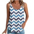 thumbnail image 2 of Tank Tops for Women Plus Size Sleeveless Print Crew Neck Printed Court Lock Casual Camisole Round Neck Tank Blue 3XL, 2 of 5