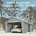 thumbnail image 6 of Danolapsi 10'x20' Replacement Canopy Cover Top Heavy-Duty Carport Cover，160G PE Waterproof & UV-Resistant Replacement Canopy Top Only Easy Installation(Frame Not Included), 6 of 7