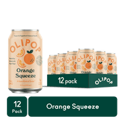 OLIPOP Prebiotic Soda, Orange Squeeze, 12 fl oz, 12 Pack