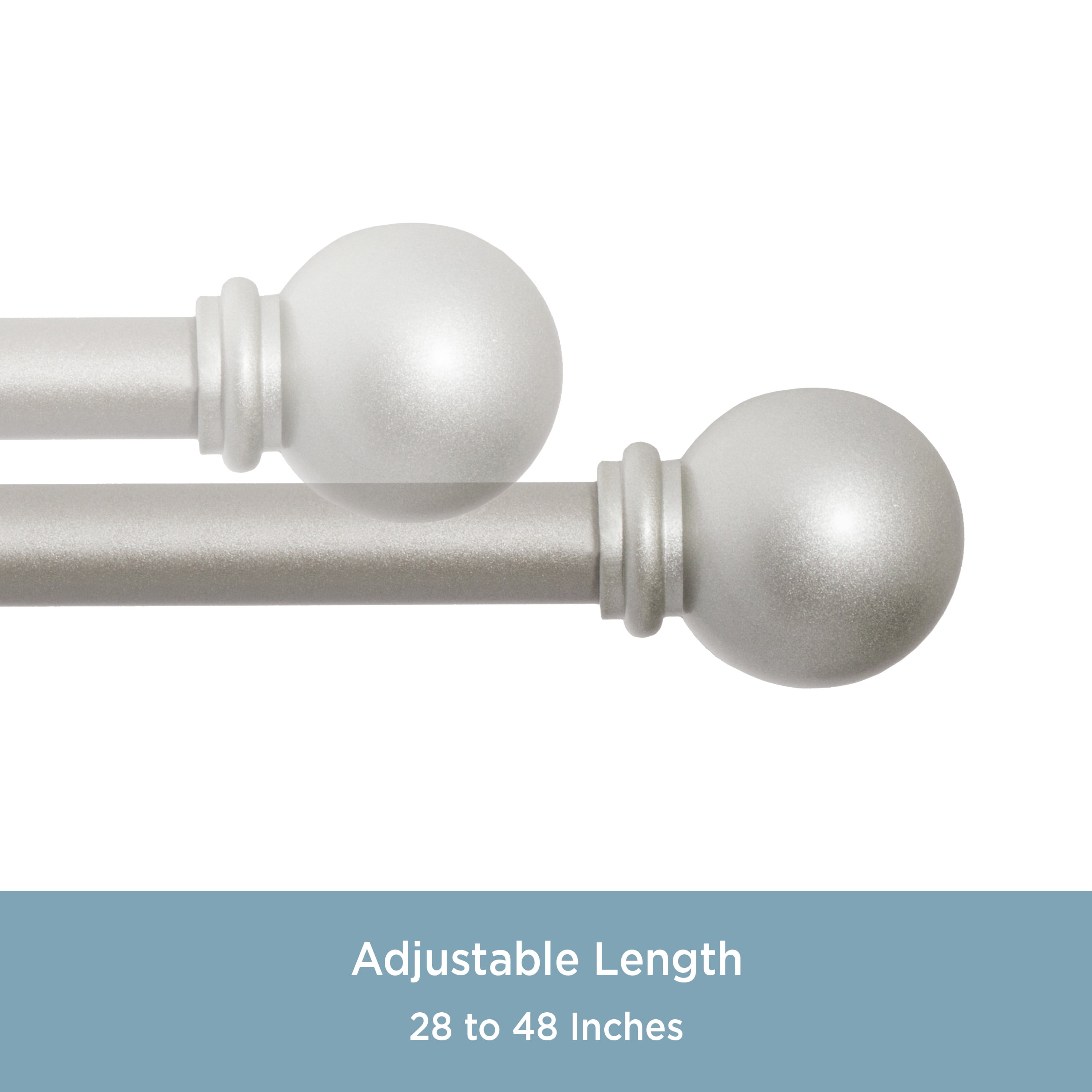 Chelsea 28-48 in. Decorative Curtain Rod & Holdback Set, 5/8 in. Diameter